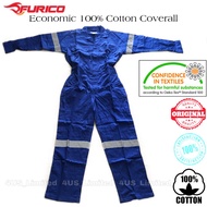 FURICO 100% Cotton Royal Blue Safety Coverall| Reflective Coverall | Work Coverall | SIRIM & DOSH