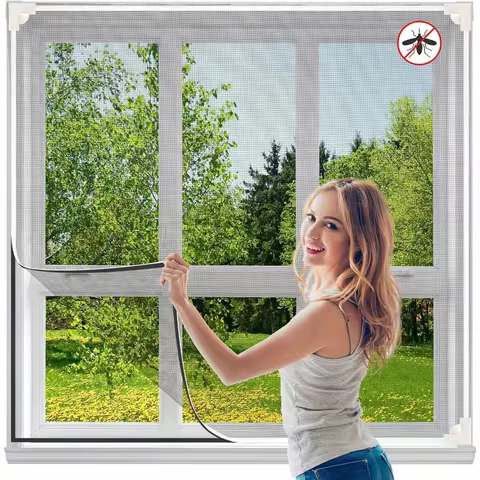 Fly Screen Window, Fly Net for Windows 100x 120 cm(47inx 39in), Non-Customizable Tailoring, Easy Ins