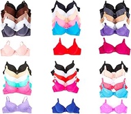 Women's Essentials Mystery Pack of 6 Assorted Mamia or Sofra Everyday Bras Sizes 30A Thru 46DDD - Re