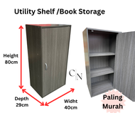 CinoEnterprise Utility Shelf Book Cloth Storage Cabinet 1 Door Classic Grey Cabinet Box Filling Cabinet Single Box Shelf Storage