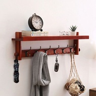 Nordic-style hook shelf, solid wood clothes rack, wall-mounted clothes hook, creative wall-mounted c