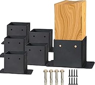 4x4 Post Base, Inner Size 3.6"x3.6" Post Base Brackets, Heavy Duty Powder-Coated Post Anchor Matte B