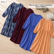 ZUCCA EMILIA SOFT STRIPE MODEST MAXI DRESS-MA181