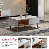 SF 33078, 3.7ft x2ft Ceramic Top Rectangle Coffee Table with High Gloss Finish, IMPORTED, READY STOCK, NEW ARRIVAL 