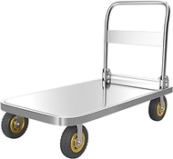 Platform Trucks Hand Push Platform Truck With 360 Degree Swivel Wheels, Multi Functional Industrial Push Cart, For Easy Storage Luggage Moving Warehouse (Size : 120x60x88cm)