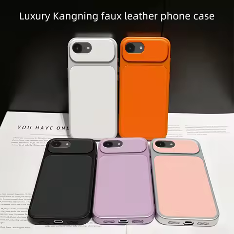 For Apple iPhone SE 4 Case Apple iPhone 16e Cover Leather Case Luxury Lens Protect Matte leather Bac