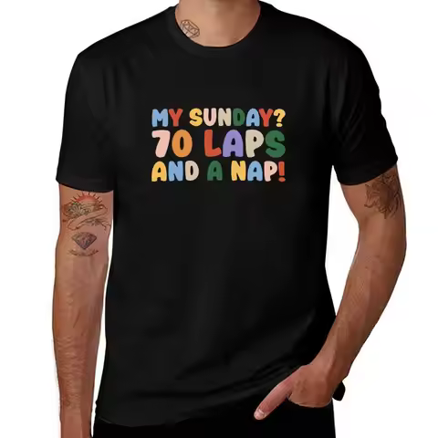 And Sunday? Laps Funny My F1 A Nap! 70 Design T-Shirt Plus Size Loose Fit T-Shirt