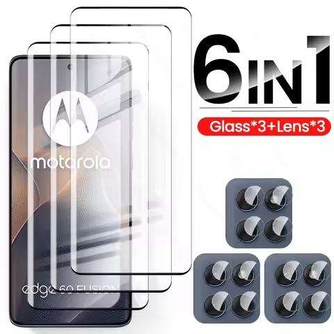 Edge60Fusion 6To1 9D Curved Glass Screen Protector For Motorola Edge 60 Fusion 5G Camera Protective 