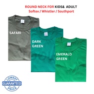 KIDS & ADULT T-SHIRT | SOFTEX, SOUTHPORT, WHISTLER | SAFARI, DARK GREEN, EMERALD GREEN