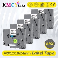 Dfdc KMCYinks 5ชิ้น Tz231 12มม. * 8ม. Tz เหมาะสำหรับพี่ชายน้องชายเครื่องพิมพ์ P-Touch TZE-231 Tz231 