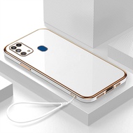 เคส Samsung Galaxy M31 หรูหรา 6D ชุบซิลิโคนอ่อนนุ่มกรอบสี่เหลี่ยมเงา Bling ปกหลัง