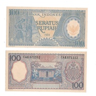 Uang kuno Indonesia 100 Rupiah 1964 (BIRU) Seri Pekerja Tangan