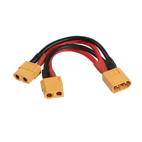 XT60 Parallel Battery Connector Cable,14AWG 1 Female to 2 Male Y Splitter Adapter Cable,10cm/3.93inc