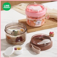 Brown Bear Yogurt Cup Portable Oatmeal Fruit Salad Cup Student Adult Breakfast Cup Double Milk Puddi