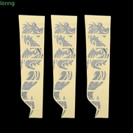LONNGMY 3PCS Fretboard Stickers, Multicolored Dragon Pattern Guitar Inlay Stickers, Fashion Self-Adh