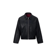แจ็คเก็ต PU หนังสีดำสไตล์อเมริกันย้อนยุคสำหรับผู้ชายและผู้หญิง Cleanfit Jacket แจ็คเก็ตมีซิปและมีซิป