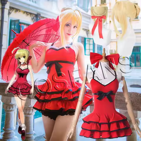 FGO Nero Claudius Caesar Augustus Cosplay Costume Fate/Extra Saber Cosplay Costume Red Swimsuit Cosp