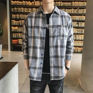 M-5XL Long Sleeve Shirt Spring and Autumn Men's Thin Large Plaid Long Sleeve Shirt With Pocket Oxford Casual Retro