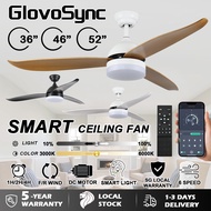 [FREE INSTALLATION] GlovoSync DC Motor 3 Blade Ceiling Fan with 3 Tone LED Light Kit and Remote Control or Smart Apps