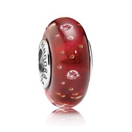 PAN Red Fizzle Murano Charm 92.5 Silver PM001