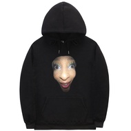 Funny Doja Cat Face Meme Hoodie Unisex Vintage Hooded Tracksuit Men Women Hip Hop Oversized Sweatshi