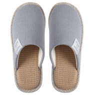 รองเท้าแตะผ้าฝ้ายลินินฤดูใบไม้ผลิฤดูใบไม้ร่วงสำหรับผู้ชายไซส์ใหญ่ รองเท้าแตะแบบสวมบ้านในร่ม พื้นรองเ