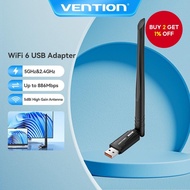 Vention WiFi 6 USB Bluetooth Adapter Dual Band 5GHz/2.4GHz 600Mbps Audio Receiver Transmitter for PC