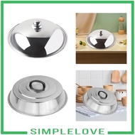 [Simple] Frying Pot Replacement Cover Stainless Steel Wok Lid Cover Bakeware Pot Skillet Lid Universal Cooking Pot Lid for Kitchen