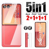 5in1 Back Tempered Glass For Samsung Galaxy Z Flip7 Front+Hinge Soft Hydrogel Film ZFlip7 Flip 7 Cam