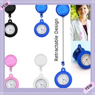 YYE Retractable Nurse Watch Gift Brooch Pin Quartz Clock Fob Watch