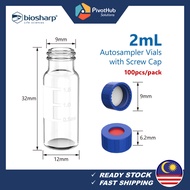 BIOSHARP 2mL Autosampler Vials and Caps, HPLC Vials and Caps 100pcs/pack