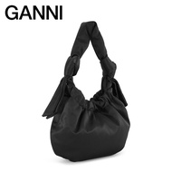 [Double 12 Carnival] Ganni Ladies New Style logo Black Small Size Clutch Bag Crescent Bag A4610099