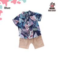 Moo Baby Summer Boy Set Baju Baby Boy Clothes Set Korean Baby Boy Outfit Newborn Ootd Baby Boy Set