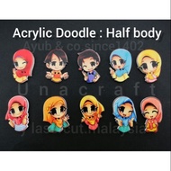 Ready Stock Butang Comel / Printed Acrylic Planat Doodle / Cute Button 2 hole / Butang Mask Connecto