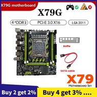 X79G Motherboard+SATA Cable+Bezel LGA2011 4XDDR3 RECC Slot M.2 NVME PCI-E X16 6XUSB2.0 SATA3.0 Serve