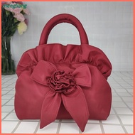 MENGLIANG With Zipper Ladies Handbag Solid Color Bowknot Phone Bag Top Handle Mommy Bag Women