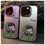 Anime Cat And Mouse Tom Jerry Hard Casing For Samsung Galaxy Note 20 Ultra A72 A73 J7 Prime M23 M30S M31 Silver Black Laser Couple Matte IMD Fashion Phone Case