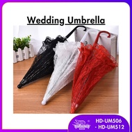 [DEFECT - STOCK CLEARANCE] BRIDE WEDDING UMBRELLA/ LACE UMBRELLA/ SATIN UMBRELLA/ EMBROIDERY PHOTO P