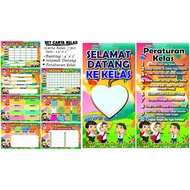 SET CARTA KELAS CERIA ( Carta Tugasan Murid, Jadual Kelas, Organisasi,  Ganjaran, Kehadiran, Parking