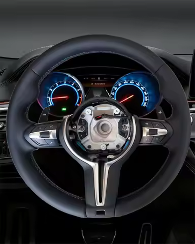 New upgraded full leather black steering wheel suitable for BMW 430i F30 F15 F16 F20 F21 F25 F26 M5 