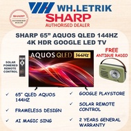 [FREE ANTIQUE RADIO] Sharp 65" QLED AQUOS 144Hz Google LED TV