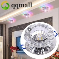 QQMALL LED Ceiling Lights, 3W Crystal Balcony lamp, Multicolor Downlight 220V Modern Aisle Flush Cor
