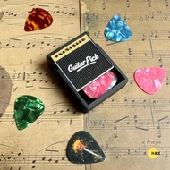 H&X 3-in-1 Portable Guitar Pick Holder Keychain - Gift for Musicians