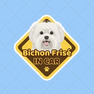car Stickers Waterproof Dog in The With Dogs Bichon Frisé