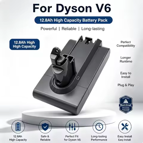 21 6V 12800mAh Li ion Battery for Dyson V6 DC62 DC59 SV03 High Capacity Replacement Vacuum Cleaner P