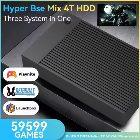 Hyper Base Mix 4TB Game Console for PS4/PS3/PS2/PS1/Switch System 3-in-1 Game HDD with 59559 AAA & 3