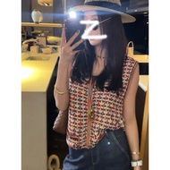 BN880 NEW TAG RED VEST KNIT CROCHET TOP