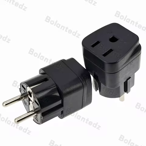 Germany Travel Adapter US To EU Schuko Type F Plug Converter 3 Pin To 2 Pin Plug Adaptor