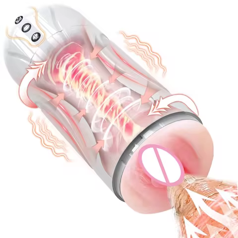 Automatic Sucking Vibrating Masturbation Cup Deep Throat Realistic Oral Vagina Blowjob Adult for Men