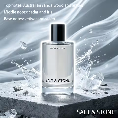 Salt & Stone Santal & Vetiver Eau De Parfum 100ml, Top Australian Sandalwood Amber, Middle Cedar Iri